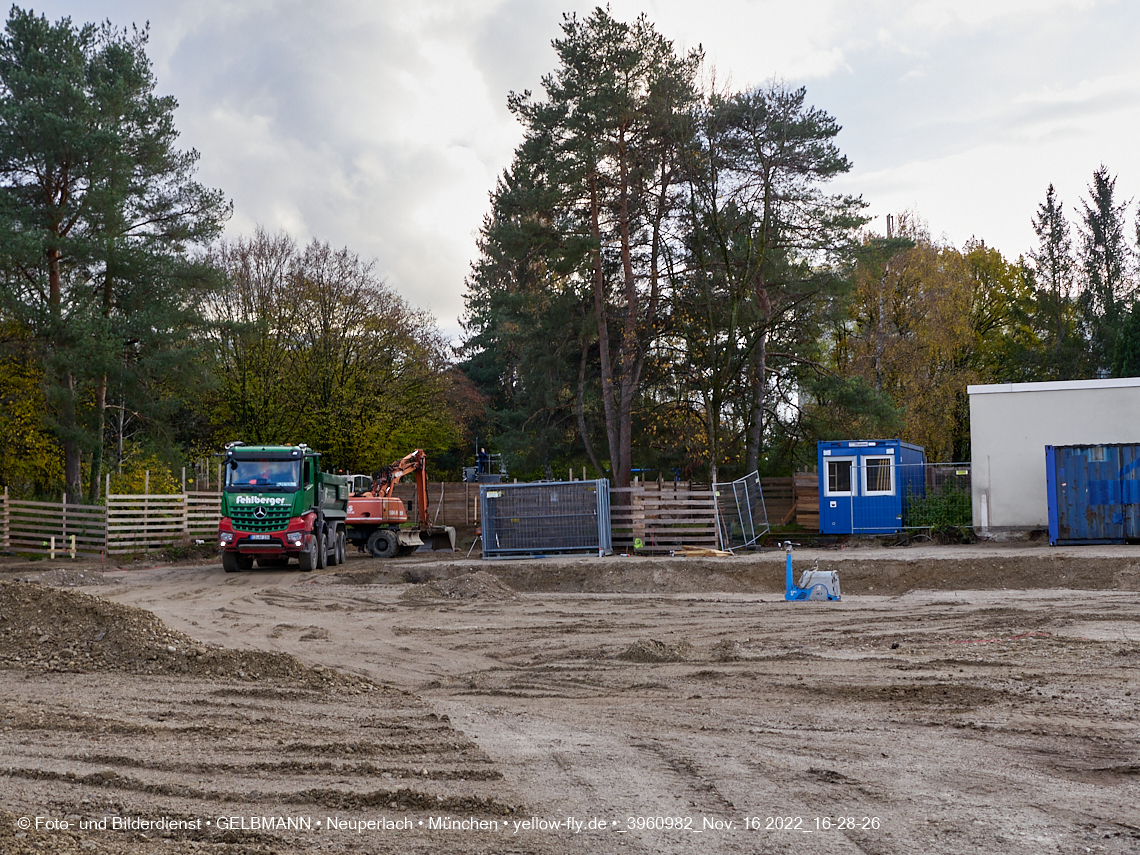 16.11.2022 - Baustelle an der Quiddestraße Haus für Kinder in Neuperlach